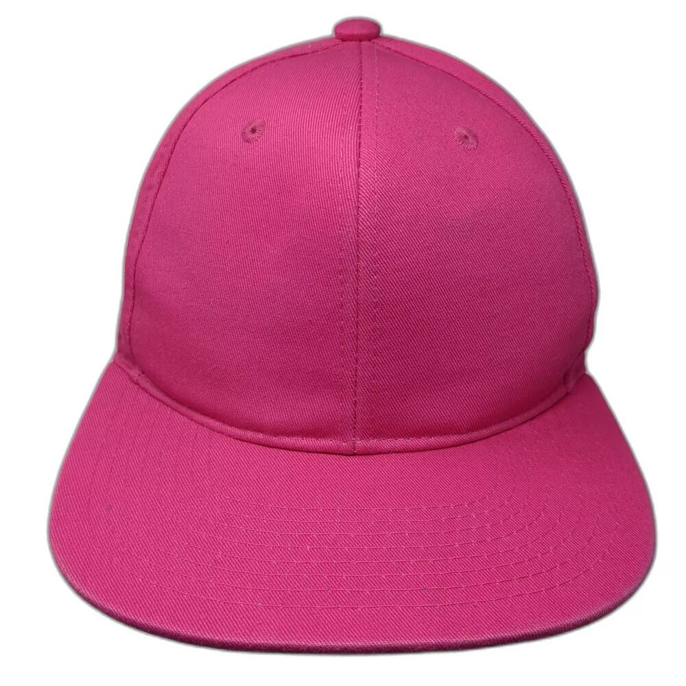 BK Pink Snapback Hat One Size Blank Plain Flat Brim Green Underbill Adjustable